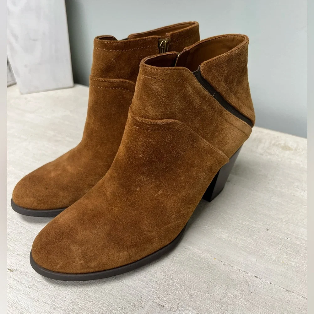 Franco Sarto suede ankle booties women’s size 8.5 - Picture 3 of 10